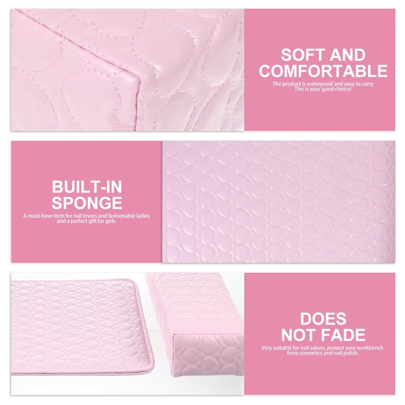 Beavorty Manicure Hand Pillow Wrist Rest Cushion Waterproof Nail Art Arm Support for Salon Use 14.76X11.41X0.39 Inch Comfortable Nail Tech Accessory