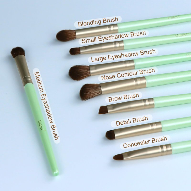 Unfovi 14 Pcs Makeup Brush Set, Cosmetic Brushes for Foundation, Concealer, Eyeshadow, Blush, Powder & Contouring, Professional Beauty Makeup Tools for Women & Beginners(Mint Green)