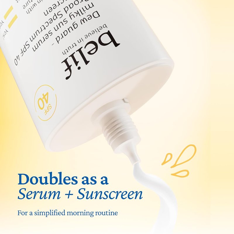 Belif Milky Niacinamide Sunscreen SPF 40 - Lightweight Invisible Sun Serum with 7 Types of Hyaluronic Acid | Hydrating Makeup Primer (1.69 fl. oz)