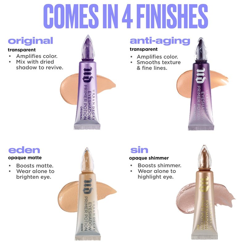 Urban Decay Shimmer Eyeshadow Primer Potion Sin - Champagne Shimmer Eye Primer for Crease-Resistant & Long-Lasting Eye Makeup, Smooths & Preps Eyelid Base, For Vibrant Color, All Skin Tones, Vegan