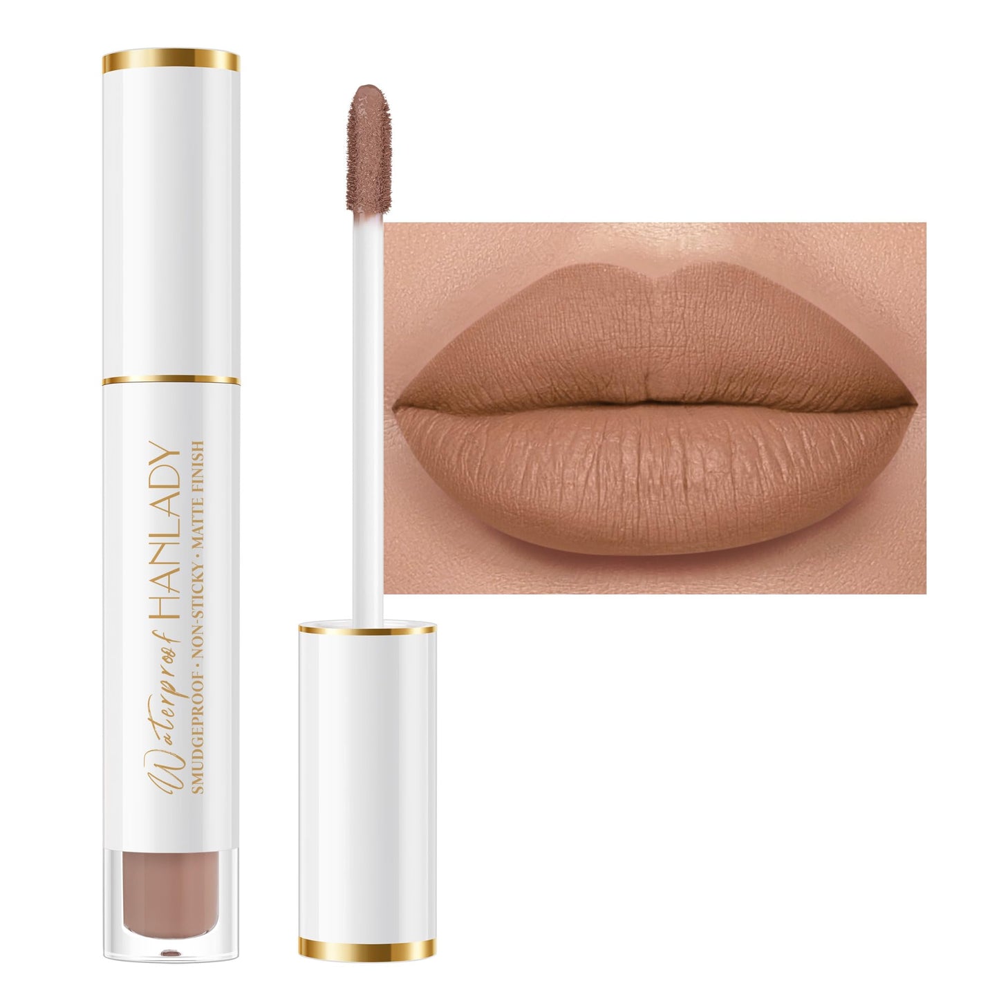 HANLADY Nude Lipstick Long Lasting Lipsticks for Women Pigmented Smudgeproof Transferproof Vegan Cruelty Free Lip Makeup (A61 Sugey Girl, 1 Pack)