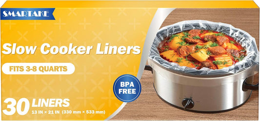 SMARTAKE Slow Cooker Liners - Large 13"x21" Disposable Bags for 3QT to 8QT Cookers | 30 Count