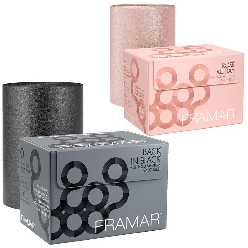 Back in Black Embossed Aluminum Foil Roll - 320 ft | Rosé All Day Embossed Foil Roll - 320 ft