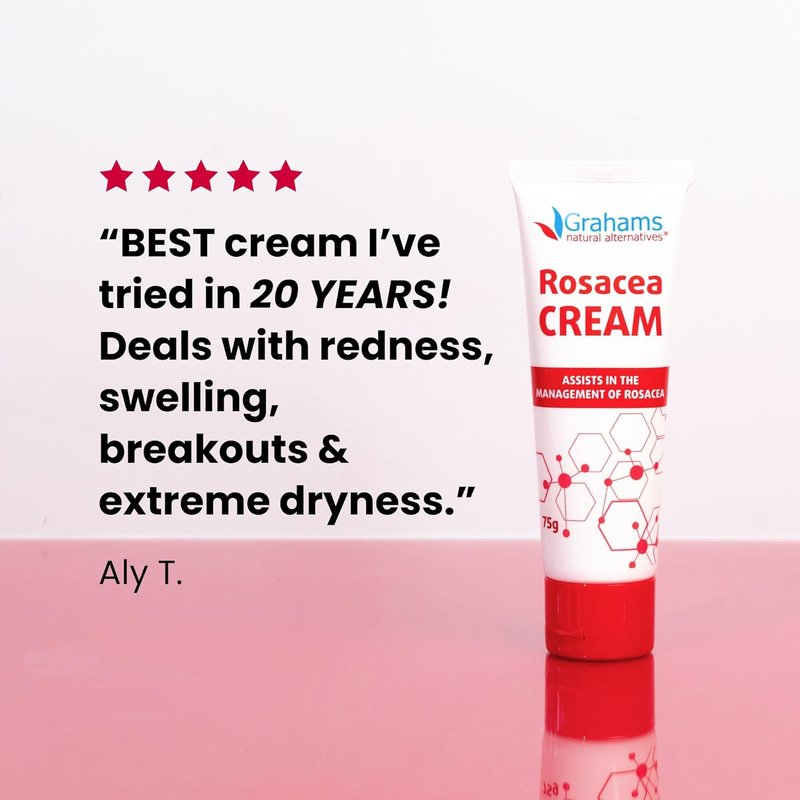 Natural Rosacea Treatment - Anti-Redness Face Cream to Soothe Flare-Ups | Hypoallergenic, Steroid-Free (2.64 fl oz)