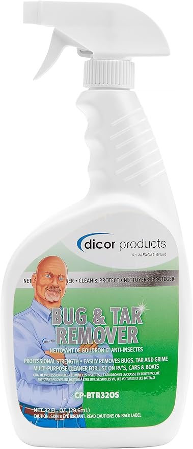 Dicor CP-BTR320S Bug & Tar Remover Cleaner Spray for RV Roofs and Exterior, White