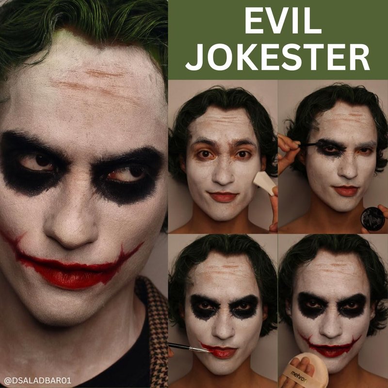 Mehron Makeup Premium Character Kits| Makeup Kits for Halloween & Cosplay| Made in the USA | Complete Kit | Includes all Tools & Instructions on How to Create the Look | (Evil Jokester)