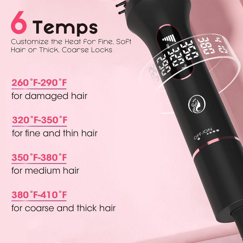 CINOSTAR Updated Version Heated Round Brush for Blowout Look Volumizer, 1.5 inch Styler Tool, 6 Temps Ionic Thermal Brush, Fast Heating, Dual Voltage for Travel, Purple