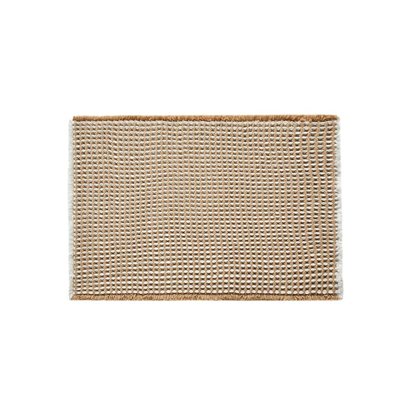 TYUU Waffle Bath Mat, Boho Bathroom Rugs Non Slip Washable Super Absorbent Quick Dry Bath Mat Farmhouse Bathroom Decor, 24"x16" Khaki and White