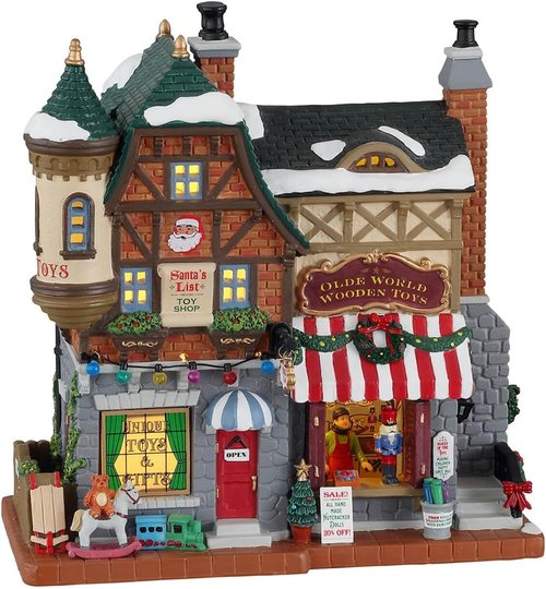 Lemax Christmas Village Santa's List Toy Shop - Battery-Operated LED Decoration | Festive Holiday Display