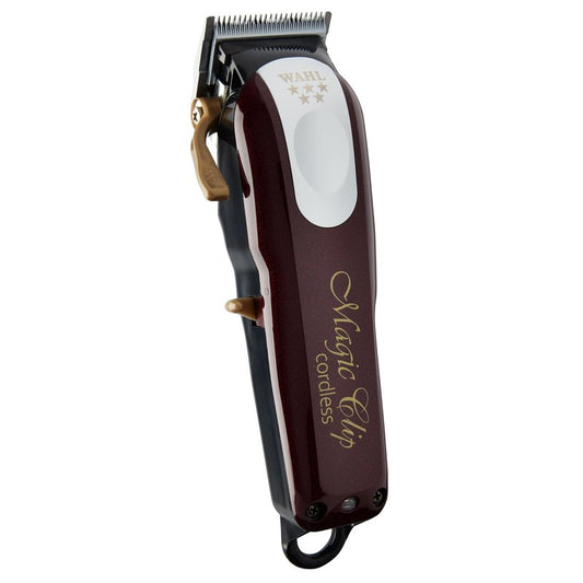 Wahl Professional 5 Star Series Magic Clip Cordless Hair Clipper, Stagger-Tooth Blade Professional Hair Trimmer with Attachments, 100+ Minute Run Time (Red)