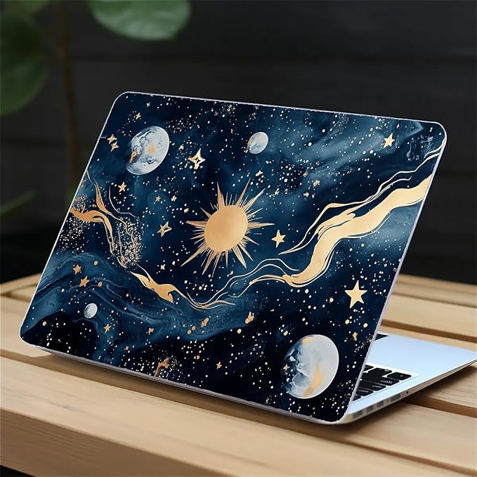 COTAIL Compatible with MacBook Air 13.3 13.6 Inch Case 2022 2021 2020 2019 Plastic Hard Shell Case Cover,13.3 Pro(A1706/A1708/A1989/A2159/A2289/A2338), Moon and Sun