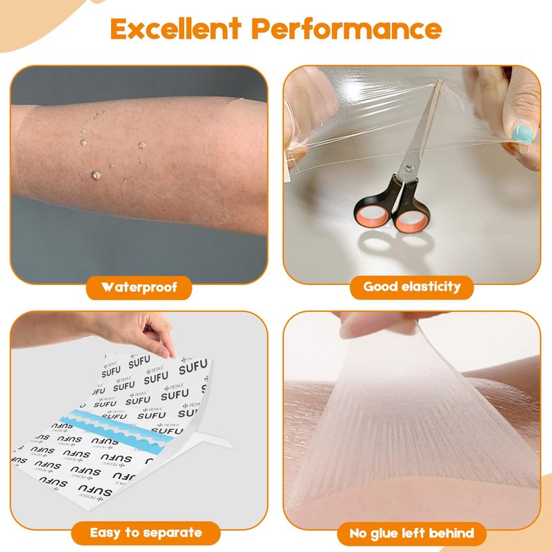 Tattoo Aftercare Bandage - Romlon 5.9"x 10.9 Yards Second Skin Tattoo Cover Up Tape Waterproof Transparent Film Roll, Tattoo Aftercare Bandage for Initial Healing Protective and Skin Repair