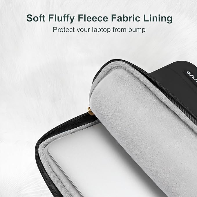 MOSISO Laptop Case 13.3 inch,13-13.3 inch Puffy Laptop Sleeve Compatible with MacBook Neo/Air 13.6 M5 M4 M3 M2 M1/Pro 13/14,HP Dell ASUS Lenovo,Polyester Horizontal Bag with Small Case, Black