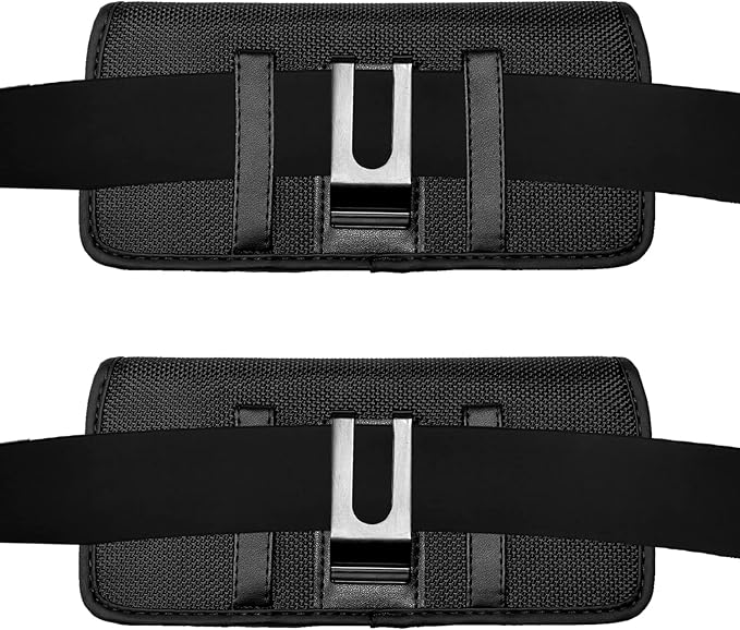 CELZEN Nylon Cell Phone Holster for Samsung Galaxy A23/A25/A26/S22/S23/S24/S25 Cricket Outlast 5g, icon 5,icon 6, Horizontal Case Canvas Waist Carrying Pouch with Belt Clip/Loops, Black