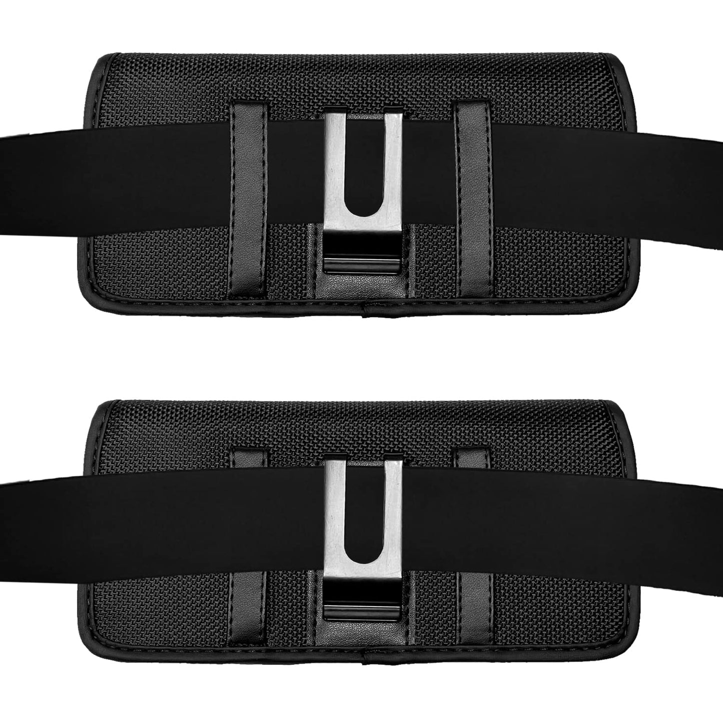 CELZEN Nylon Cell Phone Holster for Samsung Galaxy A23/A25/A26/S22/S23/S24/S25 Cricket Outlast 5g, icon 5,icon 6, Horizontal Case Canvas Waist Carrying Pouch with Belt Clip/Loops, Black