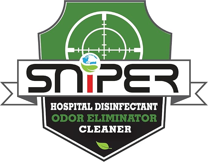 SNiPER Hospital Disinfectant, Odor Eliminator & All-Purpose Cleaner, Made in the USA, 32 Ounce Spray, 4-pack