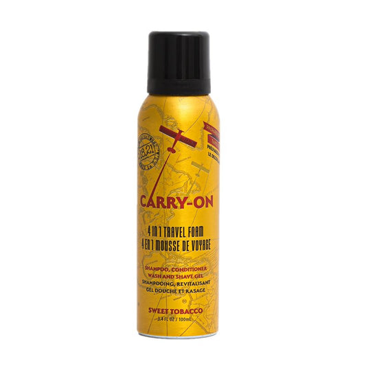 18.21 Man Made Carry On Sweet Tobacco 4-in-1 Travel Foam, Shampoo, Conditioner, Wash & Shave, Carry-On Friendly, 3.4 fl. oz