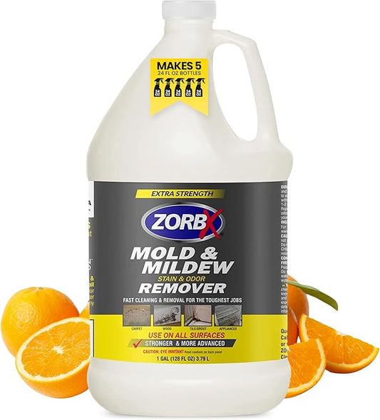 ZORBX Extra Strength Cleaner Spray 128 FL Oz Refill â Scrub Free Formula - Bleach Free Formula for Shower, Bathroom, Ceiling, Carpet, Cars, Walls & Wood