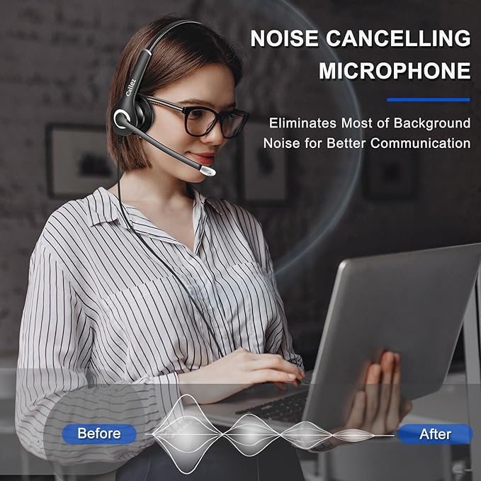 Callez Wired Computer Headset, 3.5mm/USB-C Headset with Mic Noise Cancelling, Cell Phone Headphone for PC Laptop Mac iPhone 15/16/17 Samsung Zoom Teams Call Center Home Office Work, in-line Controls
