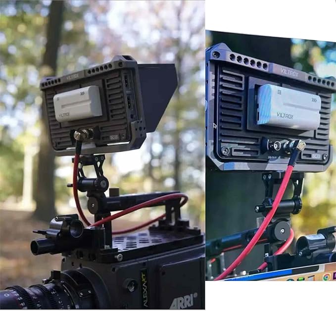 HangTon Monitor Mount Holder Bracket, 360 Tilt Swivel Rotation for Atomos SmallHD Camera Video Monitor, Teradek Wireless Transmission Motor Microphone, 3/8" 1/4" Black
