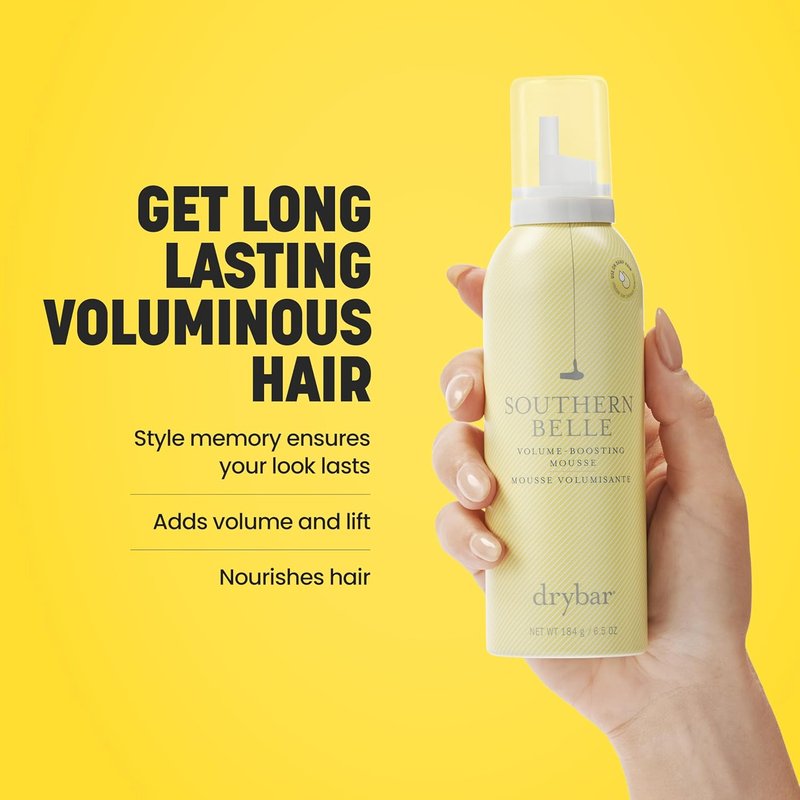 Drybar Southern Belle Volume Boosting Mousse - Frizz Control & Shine | Long-Lasting Body & Style