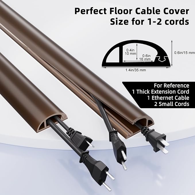 Cord Hider Raceway Kit, 78 inch Wall Cable Hider for 1 Cable, Silicone Material Hiding Wall Mount TV Powers Cords in Home Office, W0.59 H0.39in White