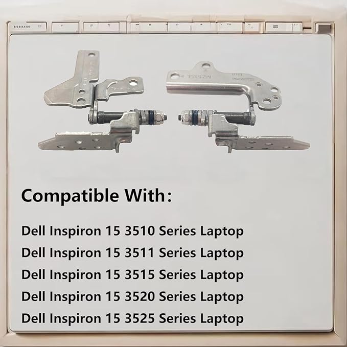 WWGTMC Replacement Left & Right LCD Hinge for Dell Inspiron 15 3510 3511 3515 3520 3521 3525 Series Laptop Screen Axis Sharft 87GX7 NVGVH, 00WPN8 0DDM9D 087GX7, GDM50