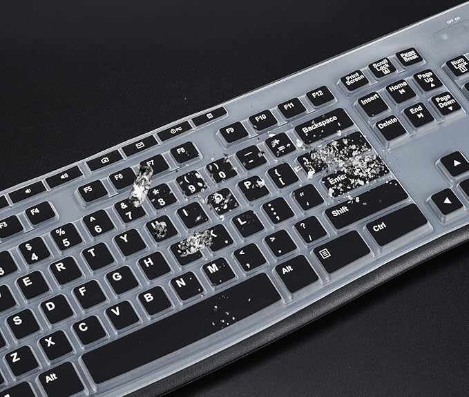 Keyboard Cover for Logitech MK295 MK270 K270 Keyboard, Logitech MK370 MK270 K270 Keyboard Skin Protector - Black