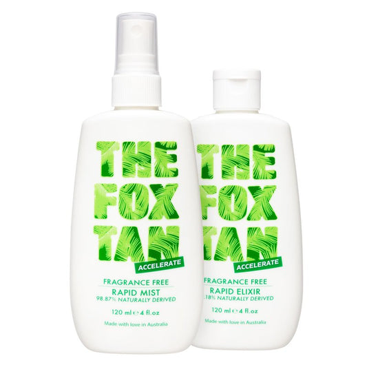 The Fox Tan Fragrance-Free Rapid Tanning Elixir, Tanning Accelerator Lotion For Darker & Faster Tans, Flawless Tans, Vegan & Cruelty-Free, 120mL