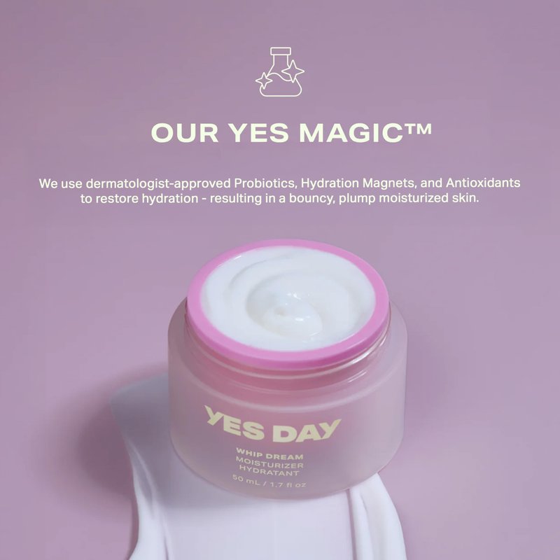 Yes Day Whip Dream Face Moisturizer for Teens – Whipped Airy Gel Cream for Glowing Skin – Clean Hydrating Skincare for Teens & Ages 10 Up, with Coconut and Vegan Ceramides (50ml)