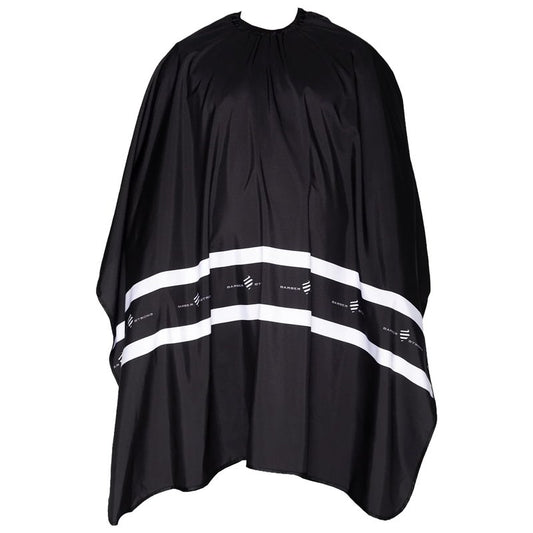 Barber Strong The Junior Hands-Free Barber Cape for Kids, Hair Repelling and Static-Reducing Material, Flexible Elastic Neckband, Water Resistant Fabric, Oversized for Complete Coverage - Black