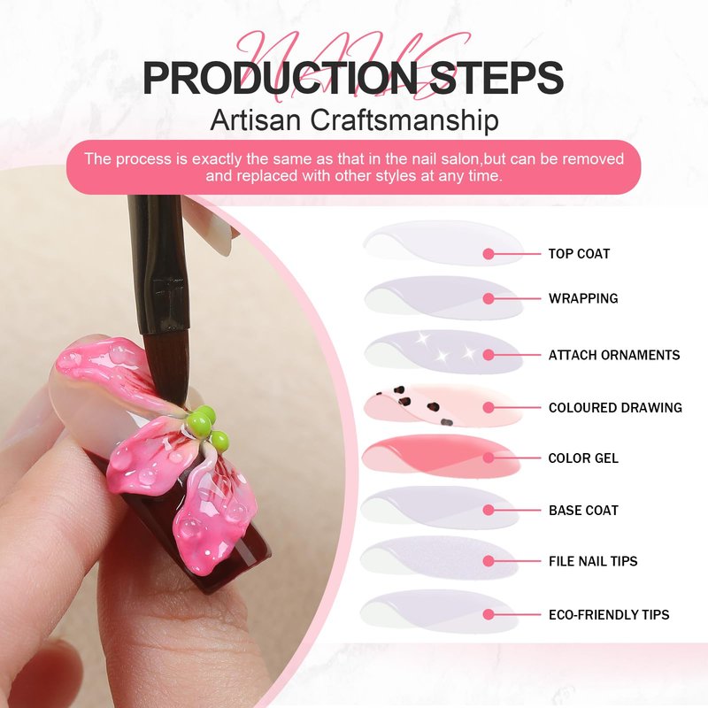 HOMSERA Handmade Press On Nails Almond, French Tips 3D Joker Design Short Fake Nails, Salon-Quality Reusable, 10Pcs Includes Adhesive Pads & Nail File, Special Holiday Gifts