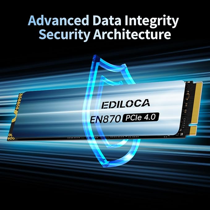 Ediloca 2TB SSD NVMe M.2 2280 PCIe Gen4 x4 Internal Solid State Drive - Up to 7400MB/s, 2TB SSD PS5 Dynamic SLC Cache, PS5 Compatible for Gaming PC Laptop(EN870)