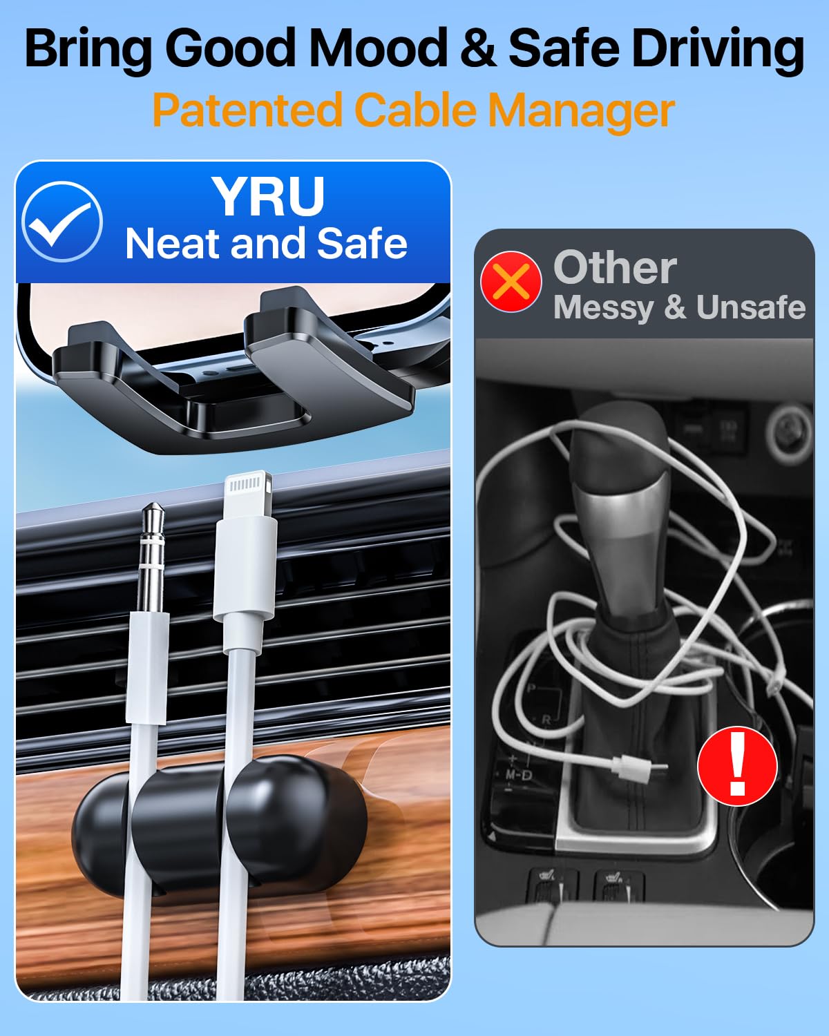 YRU Phone Holders for Your Car [2026 Upgraded Military Metal Hook], Cellphone Holder Car[No Fear of Bumps] Vent Phone Mount Truck Compatible with iPhone17 16 15 14 13 12 Samsung Android, Jet Black