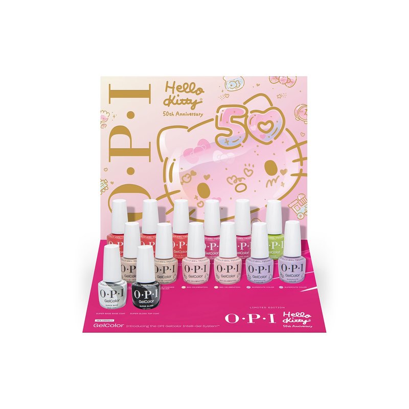 OPI GelColor Follow Your Heart | Opaque Bright Pink Crème UV Cure Gel Nail Polish | Hello Kitty Limited Edition Collection