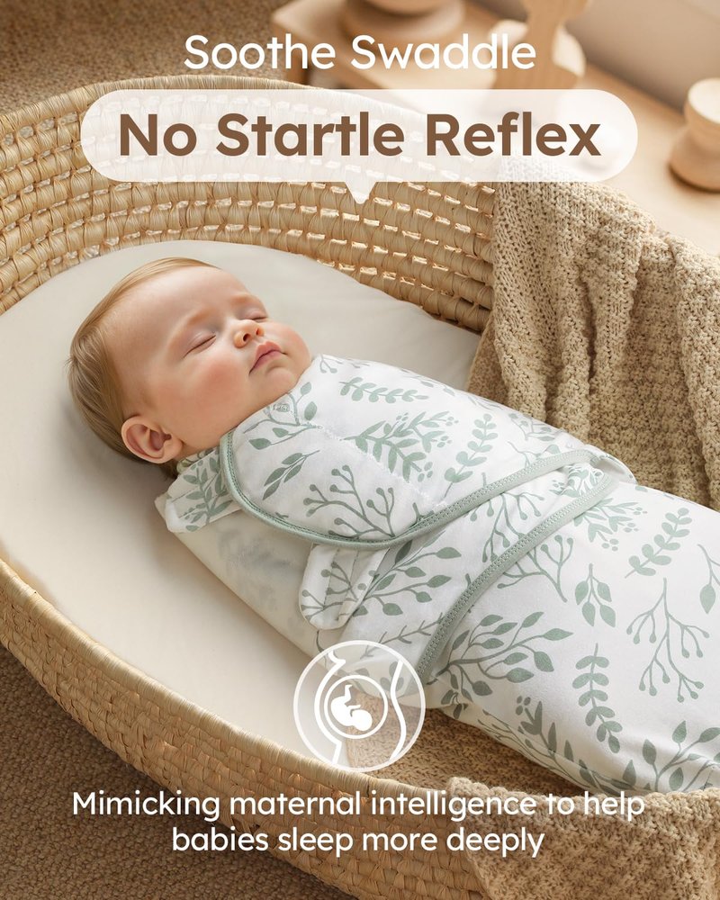 Yoofoss Baby Swaddles for Newborns 100% Organic Cotton, Adjustable Swaddle Sleep Sack 0-3 Months Newborn Swaddle Sack, Breathable Soft(Small)