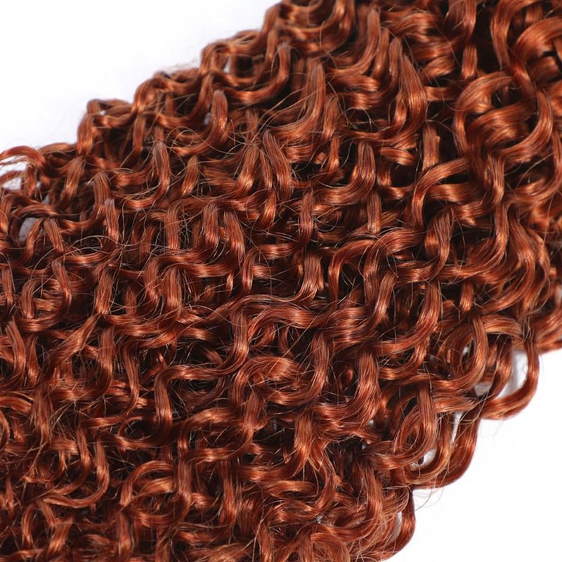Human Hair Water Wave Bundles - Brazilian Virgin Remy, 16-Inch, Reddish Brown | 3-Pack