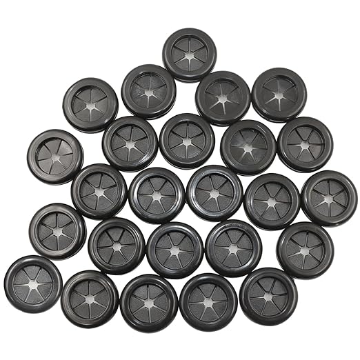 EASYEAH 3/4 inch Rubber Grommets for Wiring, 5/8 Inch ID, Firewall Grommets Automotive Cable Cords Hoses Protection, Double-Sided Rubber Plugs for Round Holes, 25 Pcs, 16x20 mm