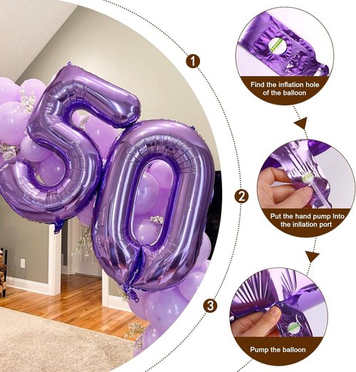 Large 22-Inch Purple Number Balloons by [Brand Name] - Perfect Birthday & Wedding Party Decorations
