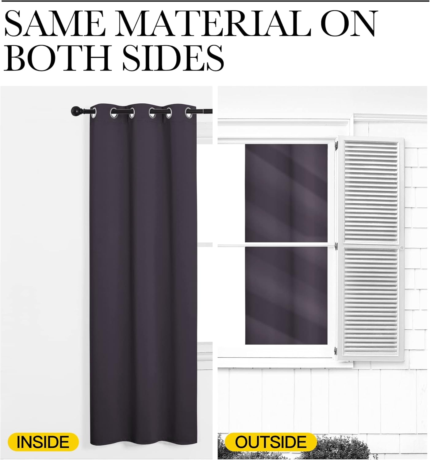 NICETOWN Greyish Purple Blackout Curtains - Thermal Insulated 102" Long Drapes for Large Windows | 2 Panels, 55" Wide