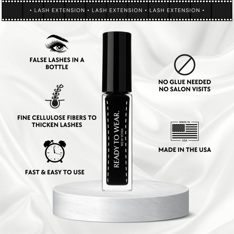 Ready To Wear Lash Extension - Fine DRY Fibers to Extend Lashes, Instantly Volumize & Elongate - No Glue Needed (Must use with Mascara)