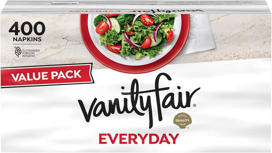 Vanity Fair Everyday Paper Napkins - Soft & Smooth Disposable Napkins | 400 Count for Daily Use