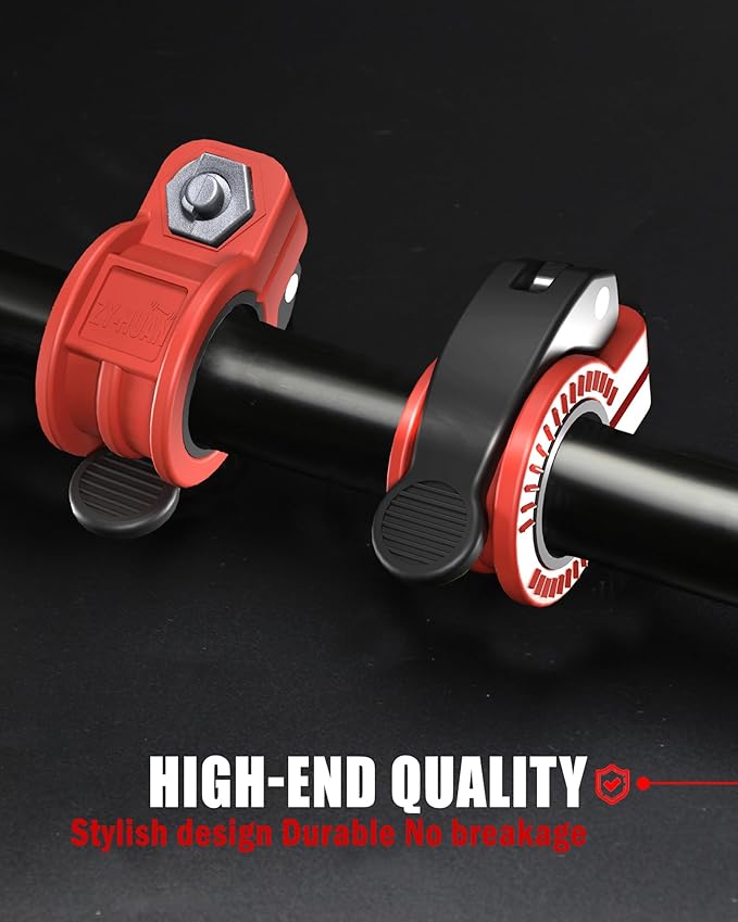 ZY-HUAN Mini Barbell Clips 1 inch I Multi-Size Adjustable Barbell Collar I 1 inch Barbell ClampsIQuick Release Weight Clips Pair of Locking for Dumbbell Bar (Brown+Black)