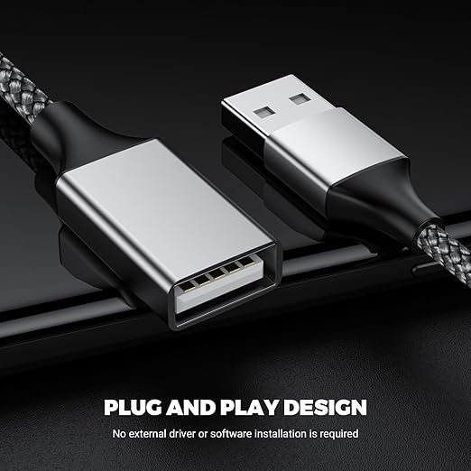 POHFP USB Y Splitter 3 in 1, USB A Male to 3 Female Cable for PC/Laptop/MacBook/Keyboard/PS4/PS5/Flash Drive/LED Etc.(Silver)