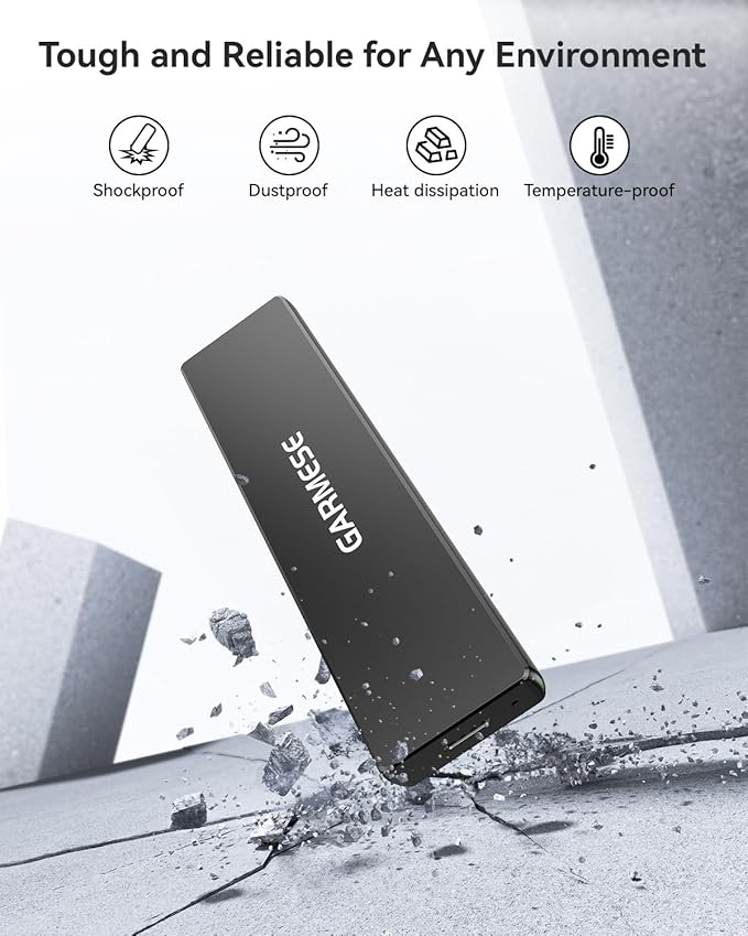GARMESE 512GB External SSD - Up to 1000MB/s Read Speed USB 3.2 Gen 2 Portable SSD, External Solid State Drives with Type-C Cable for PC Mac Game Console