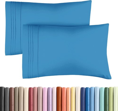 King Pillow Cases by [Brand Name] - Ultra Soft Hotel Quality Covers - Wrinkle Free & Fade Resistant - Denim Blue, 2 Piece Set