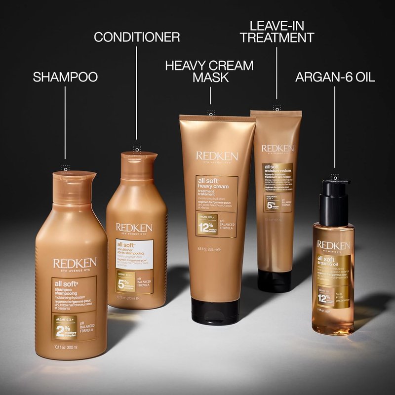 Redken All Soft Conditioner - Deeply Moisturizing Formula for Dry, Brittle Hair | Softens, Smooths & Adds Shine