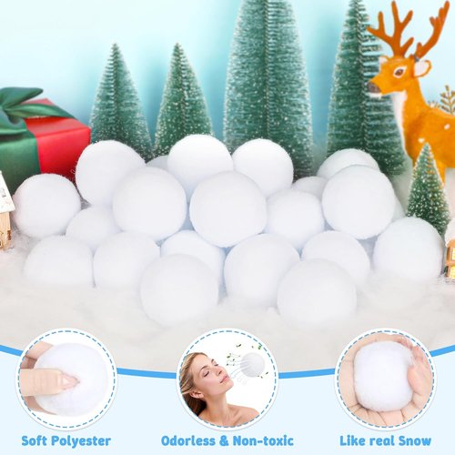Luces 80 PCS Soft Fake Snow Balls - Indoor & Outdoor Winter Fun | Perfect for Christmas Games