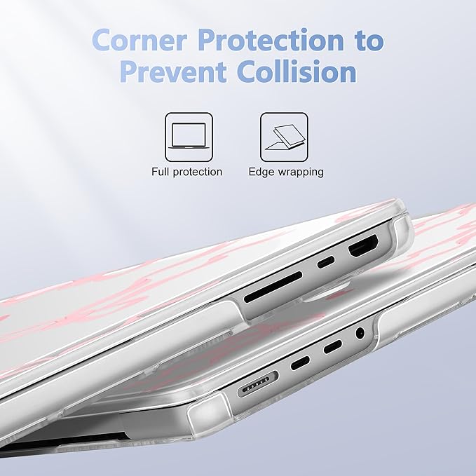 Lepeoac for MacBook Pro 16 inch Case M1 M2 M3 M4 M5 Pro/Max with Liquid Retina XDR, Release 2021-2025 2026 A3429 A3428, Hard Shell Case with Screen Protector & Keyboard Cover, Bow