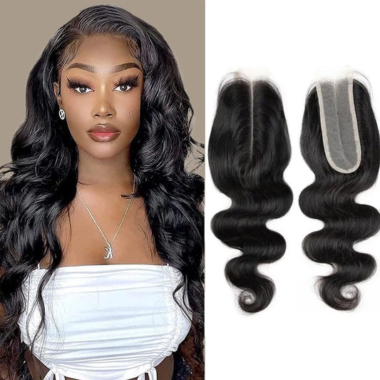 QDOMEIAI 20 Inch Real HD Lace Closure 2x6 Body Wave Human Hair – Ultra-Thin Melt Swiss Lace, Single Knot Pre-Plucked with Baby Hair